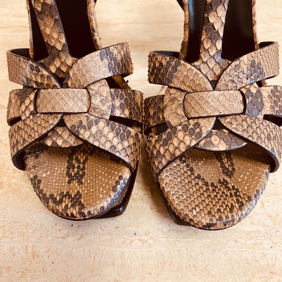 Saint Laurent Tribute Python Platform Sandals - Picture 7 of 11
